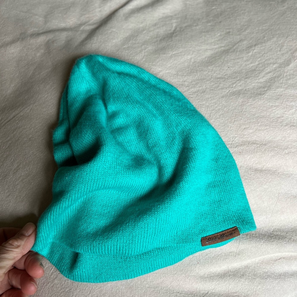 Eddie Bauer Slouch Skull Beanie Blue Green Teal